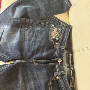 Grace in LA Dark Blue Jeans with Silver Embellishments
